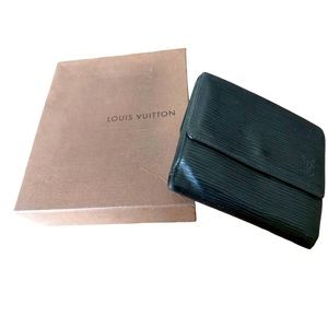 Louis Vuitton vintage mens Wallet Portefeuille Elise M63482 Black Epi leather
